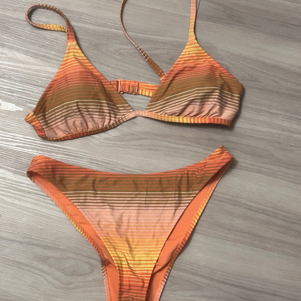 Aerie Orange and Yellow Bikini Top